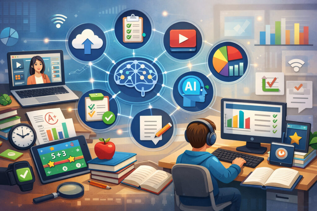 Data sources tutoring software uses to track learning