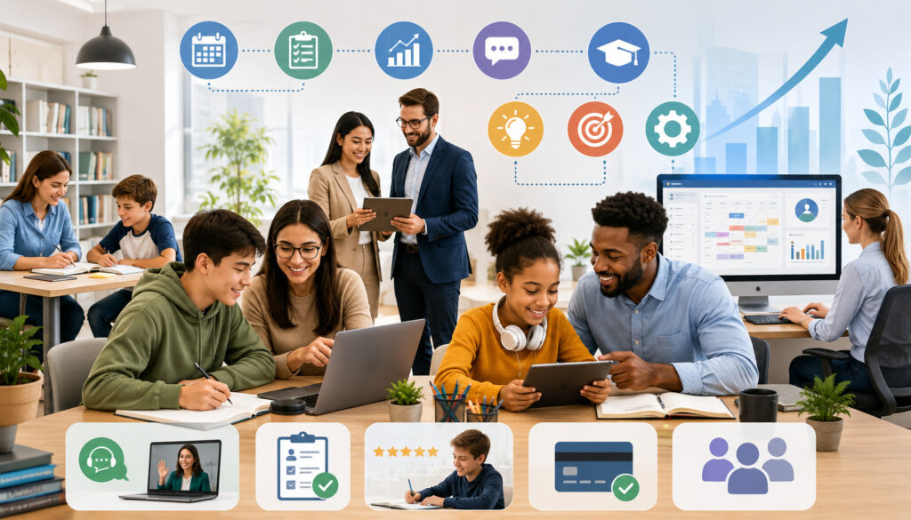 Modern tutoring business best practices illustration
