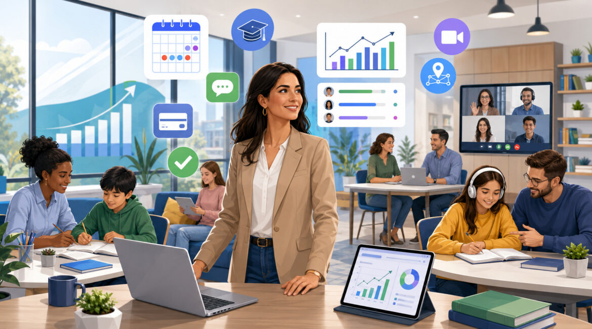 Modern tutoring business with digital learning tools