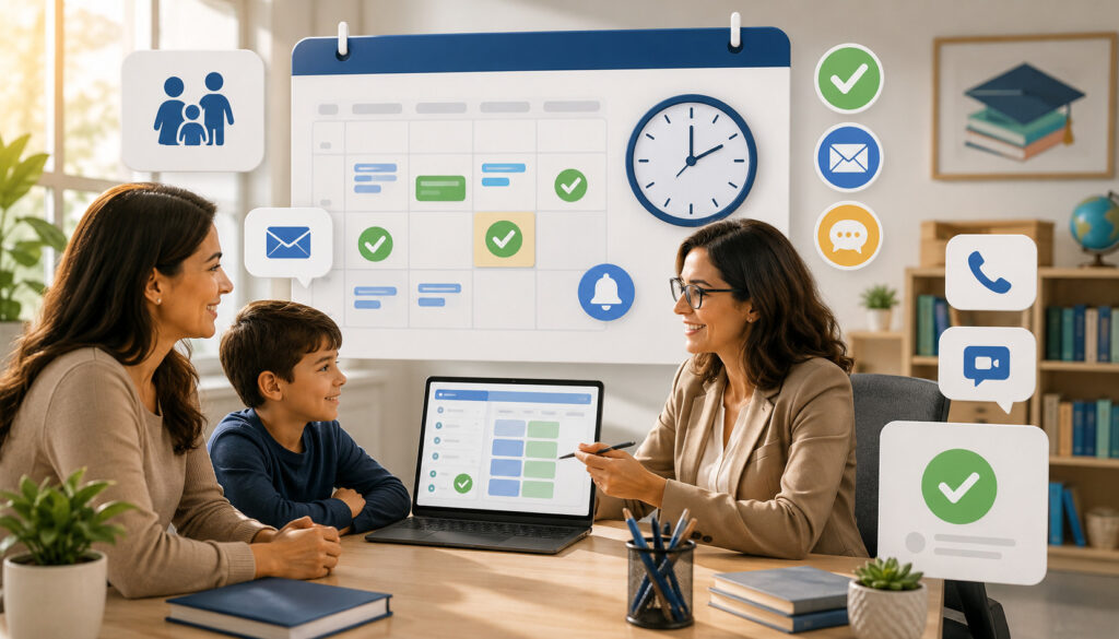 Parent scheduling an appointment with a tutor online